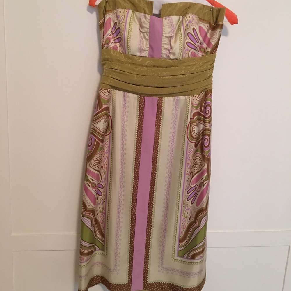 Pink and Green Nicole Miller Cocktail Dress